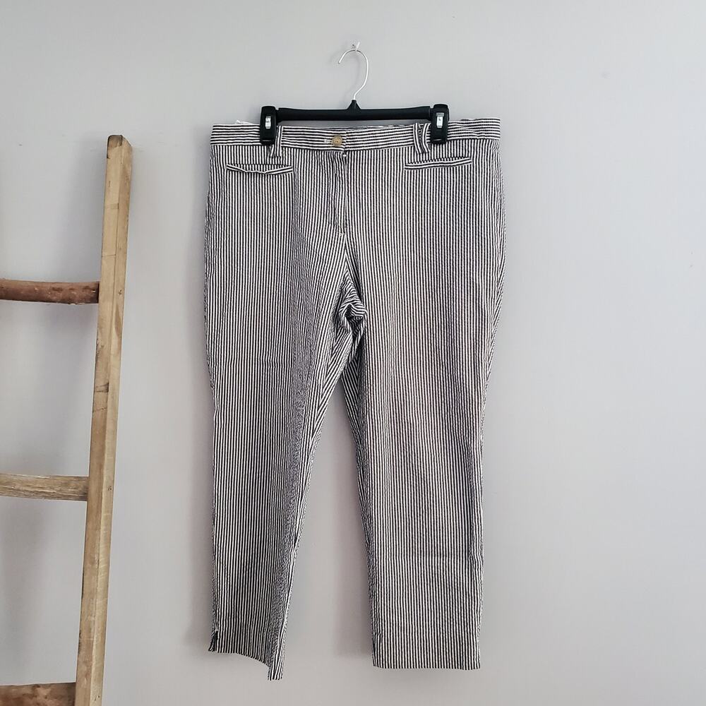 Ann Taylor Striped Seersucker Ankle Pants Size 14